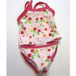 Old Navy Baby Girl Swimsuit Size 6-12 Months Pink Red Cherry